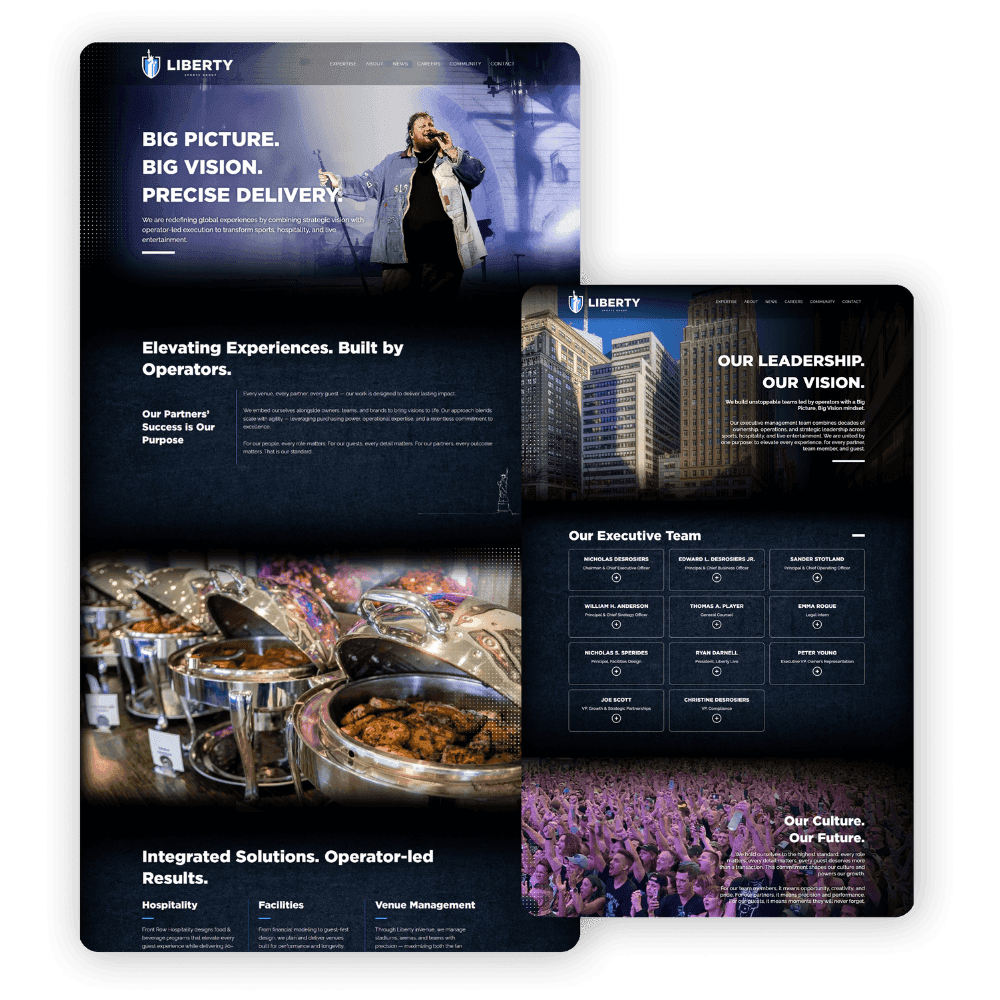 Sports & entertainment website — website by WEAMSE