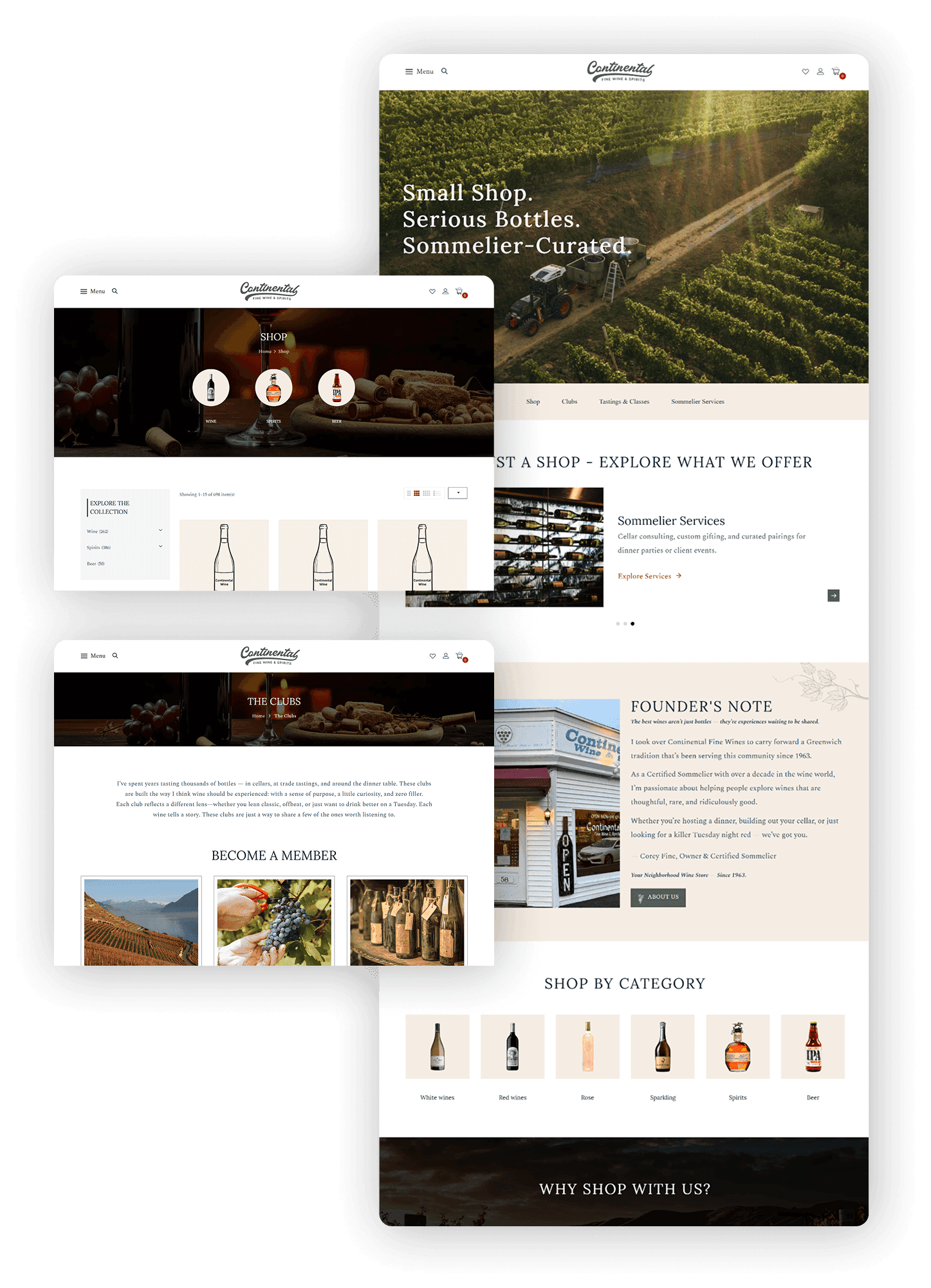 Continental Wine, WordPress website by WEAMSE