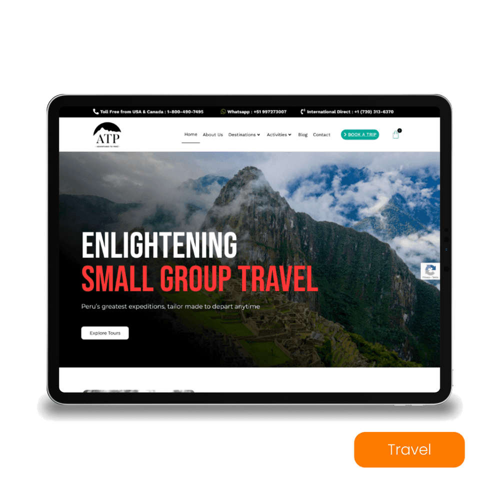 Travel Agency WordPress website, WordPress website by WEAMSE