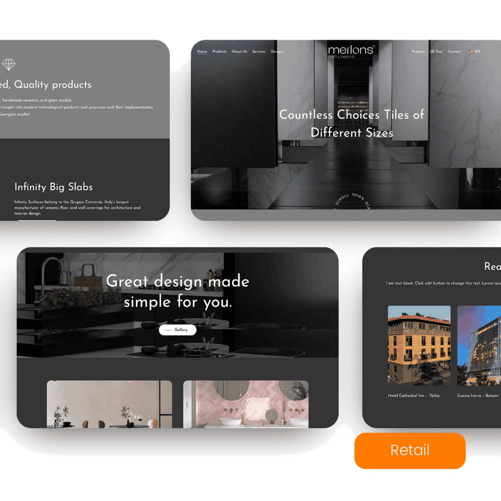 Merlons Retail Shop Georgia — WordPress website by WEAMSE
